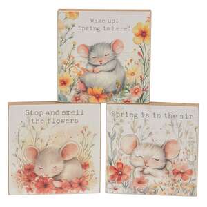 Sleeping Mouse Floral Block - 3 Asstd.