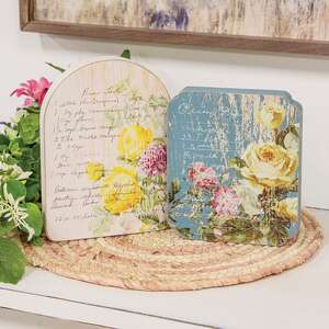 Vintage Rose Pecan Pastry Recipe Block - 2 Asstd.