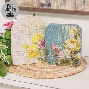 Vintage Rose Pecan Pastry Recipe Block - 2 Asstd.