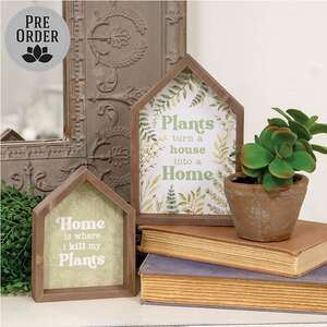 2/Set - Plant House  Shaped Box Signs