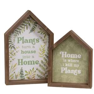 2/Set - Plant House  Shaped Box Signs