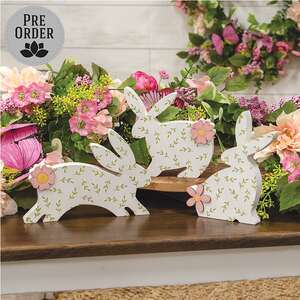 Wooden Bunny Bloom Sitter - 3 Asstd.