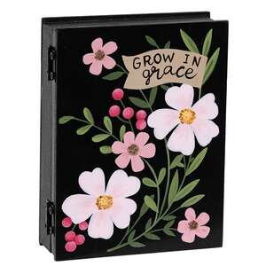 Faith Love Grace Wooden Floral Book Box - 3 Asstd.