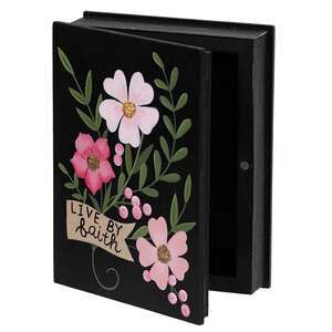 Faith Love Grace Wooden Floral Book Box - 3 Asstd.
