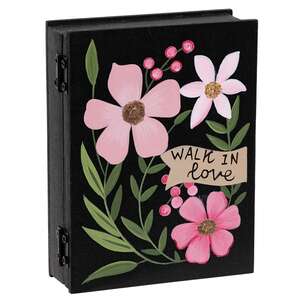 Faith Love Grace Wooden Floral Book Box - 3 Asstd.