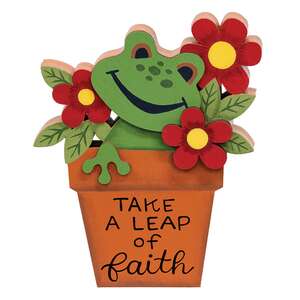 A Leap of Faith Froggy Flower Pot Sitter, #39015