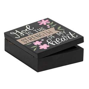 Hope Grace Strength Floral Trinket Box - 3 Asstd.