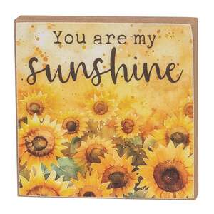 You Are My Sunshine Watercolor Sunflower Block - 3 Asstd.