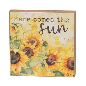 You Are My Sunshine Watercolor Sunflower Block - 3 Asstd.