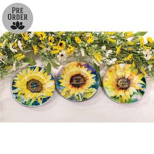Sunflower Trinket Trays 3 Asstd., 39041