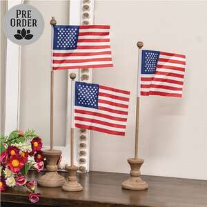 Pedestal with Flags, 3/Set, 39052