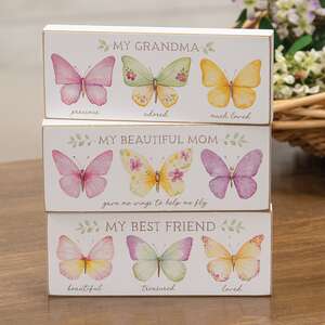 Grandma, Mom, Friend Butterfly Block - 3 Asstd.