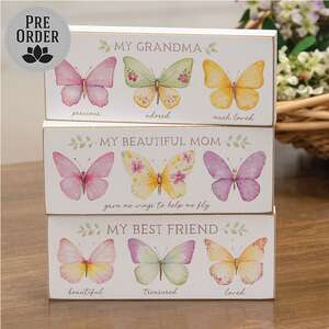 Grandma, Mom, Friend Butterfly Block - 3 Asstd.