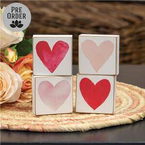 Watercolor Heart 2" Square Block - 4 Asstd.