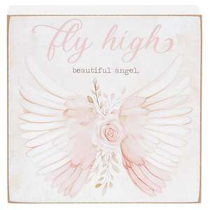 Fly High Angel Wings Box Sign - 2 Asstd.