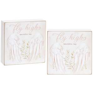 Fly High Angel Wings Box Sign - 2 Asstd.