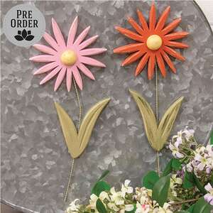 Distressed Wood Flower Magnets - 2 Asstd.