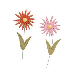 Distressed Wood Flower Magnets - 2 Asstd.