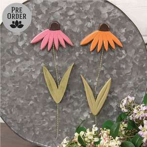 Distressed Wood Coneflower Magnet - 2 Asstd.