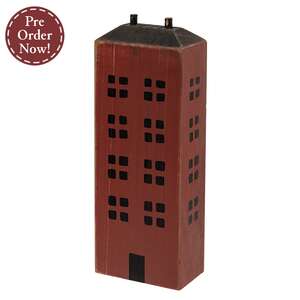 Distressed Wooden Primitive Red Saltbox House, #39121