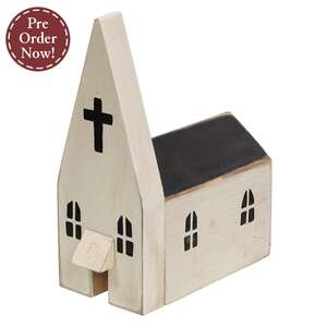 Distressed Wooden Primitive Church Block, #39122