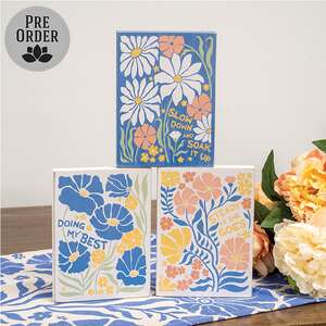 Blue Floral 4.5in x 6in. Blocks 3 Asstd