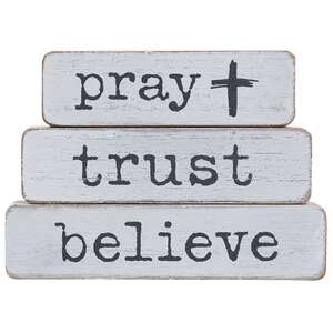 Pray Trust Believe Chunky Religious Block, #39183