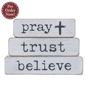 Pray Trust Believe Chunky Religious Block, #39183