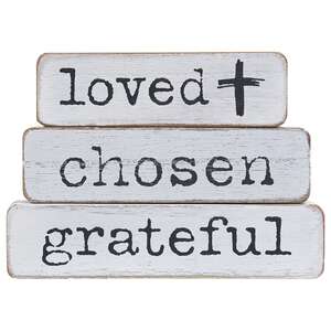 Loved Chosen Grateful Chunky Religious Block, #39185