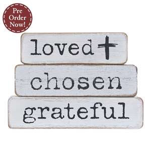 Loved Chosen Grateful Chunky Religious Block, #39185