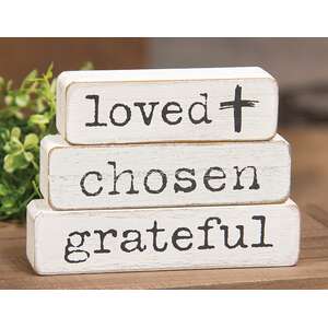Loved Chosen Grateful Chunky Religious Block, #39185