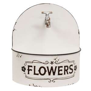 Distressed White Spigot Wall Planter