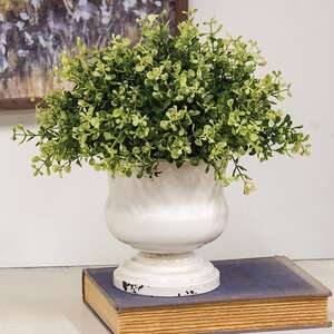 Distressed White Urn