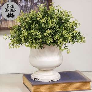 Distressed White Urn
