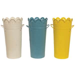 Metal Scalloped Flower Edge Planter - 3 Asstd.