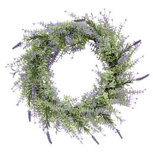 Golden Trumpet & Lavender Wreath - 20 In