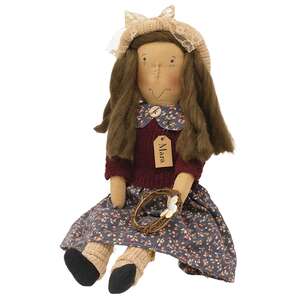 Mara Doll with Button Wreath