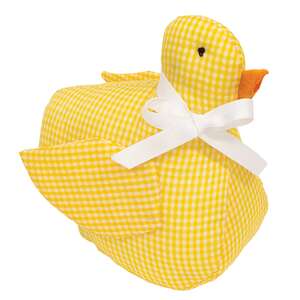 Yellow Gingham Stuffed Duck - 5.5"H CW5060