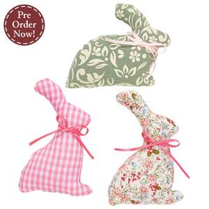 3 Set - Mixed Vintage Floral Pattern Bunny Sitters
