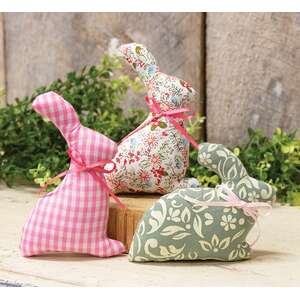 3 Set - Mixed Vintage Floral Pattern Bunny Sitters