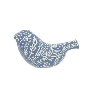 Indigo Bloom Patchwork Baby Bird - 3"H