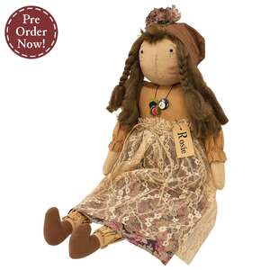 Vintage Rosie Blooms Doll with Button Necklace