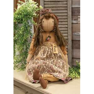 Vintage Rosie Blooms Doll with Button Necklace
