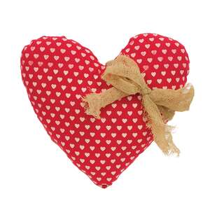 Red with White Hearts and Tied Bow Pillow