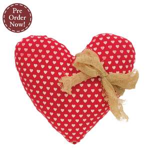 Red with White Hearts and Tied Bow Pillow
