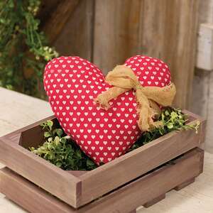 Red with White Hearts and Tied Bow Pillow