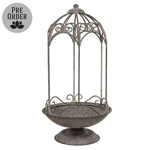 Metal Ornate Birdcage Planter