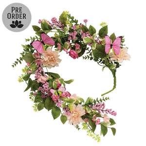 Blushing Butterfly Garden Garland - 4 Ft.