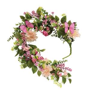Blushing Butterfly Garden Garland - 4 Ft.