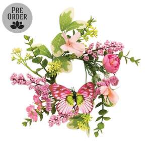 Blushing Butterfly Garden Candle Ring - 3"